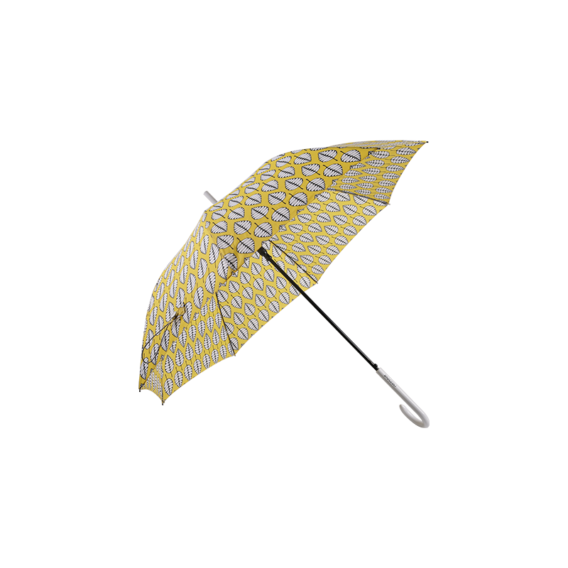 55CMx8K Automatic Yellow Ladies Straight Umbrella with J Handle TXC-105