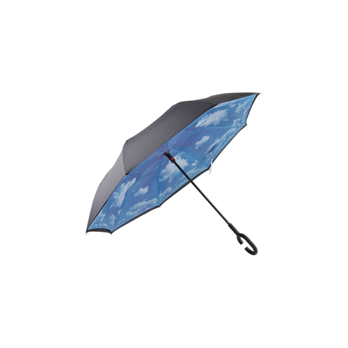 60CMx8K hand open inverted umbrella reverse straight printed umbrella for car  TXB-075