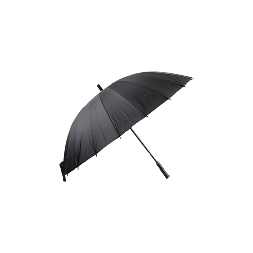 63.5CMx24K Black Windproof Hand Open Straight Umbrella With Leather  TXB-072