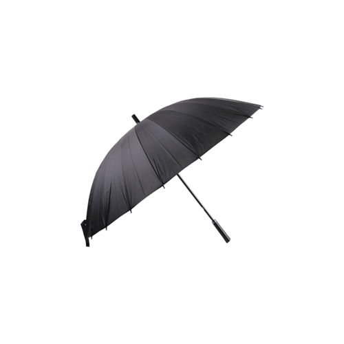 63.5CMx24K Black Windproof Hand Open Straight Umbrella With Leather  TXB-072