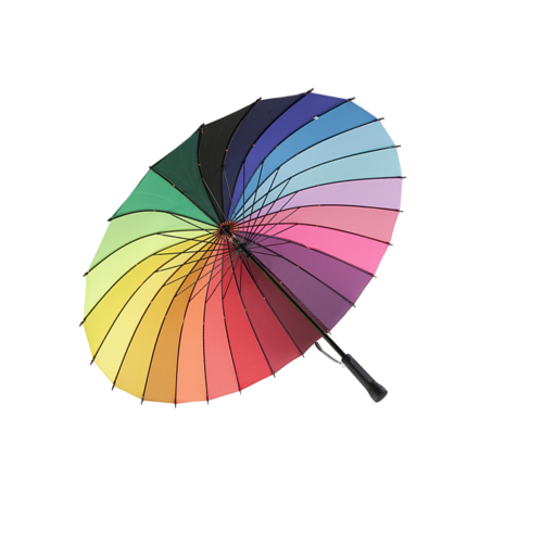 63.5CMx24K Hand Open Rainbow Umbrella TXB-071