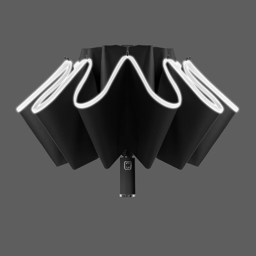12K Safety Reflective Inverted Umbrella Automatic Three Fold Reverse Smart Umbrella Windproof Waterproof