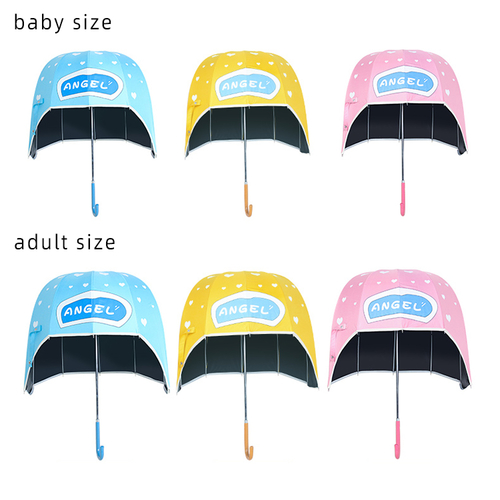 Helmet Shaped Automatic Sraight Umbrella Sun And Rain Windproof Sunscreen Anti Uv Umbrella For Kids And Adult