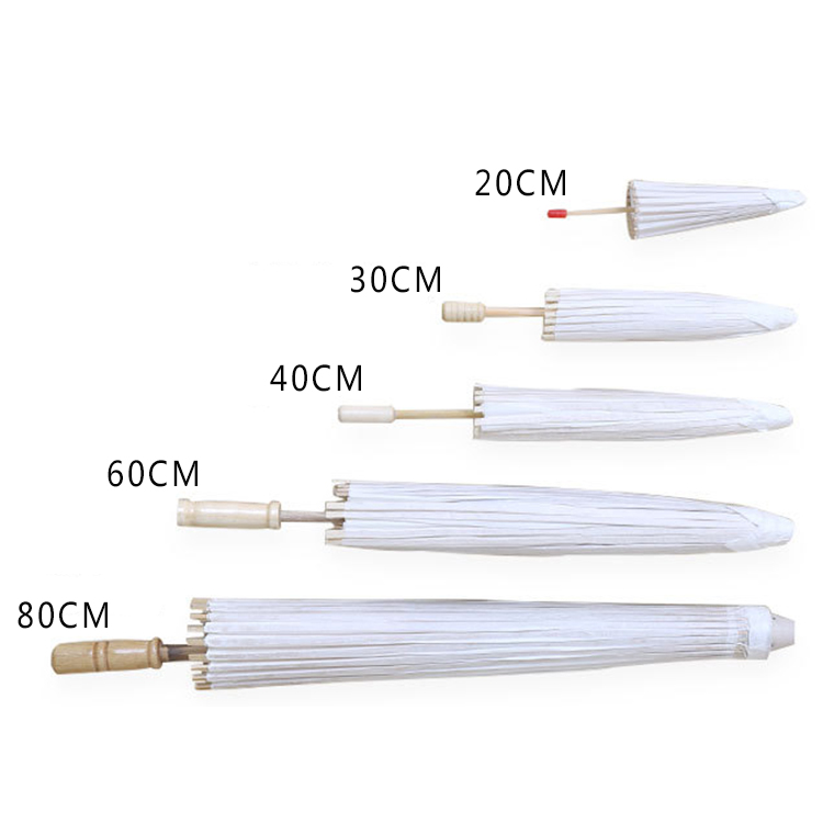 Hand open Gift Kids Paper Straight Umbrella Wooden Oil Paper Wedding Umbrella