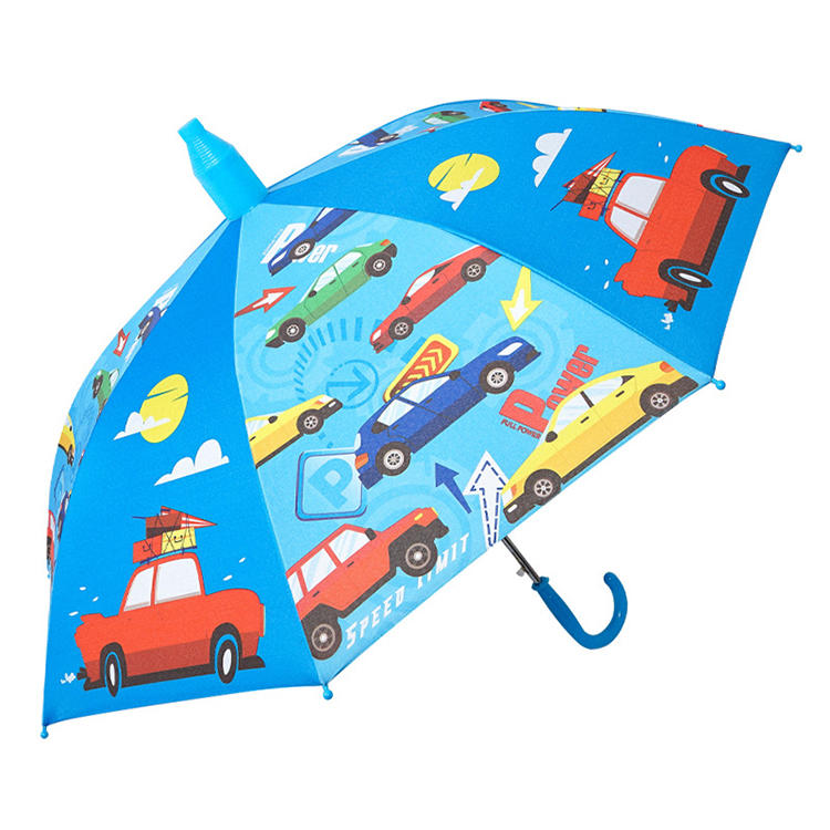 Cute Cartoon Rain Straight Kid Umbrella Automatic Open Long Handle Children Umbrella For Kids