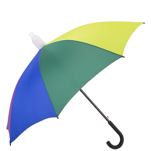 Business Automatic Straight Umbrella Rainbow Logo Golf Umbrella With Plastic Waterproof Cover