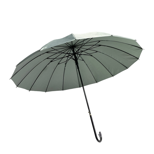 16K pongee automatic open golf umbrella windproof business advertising straight umbrella J handle